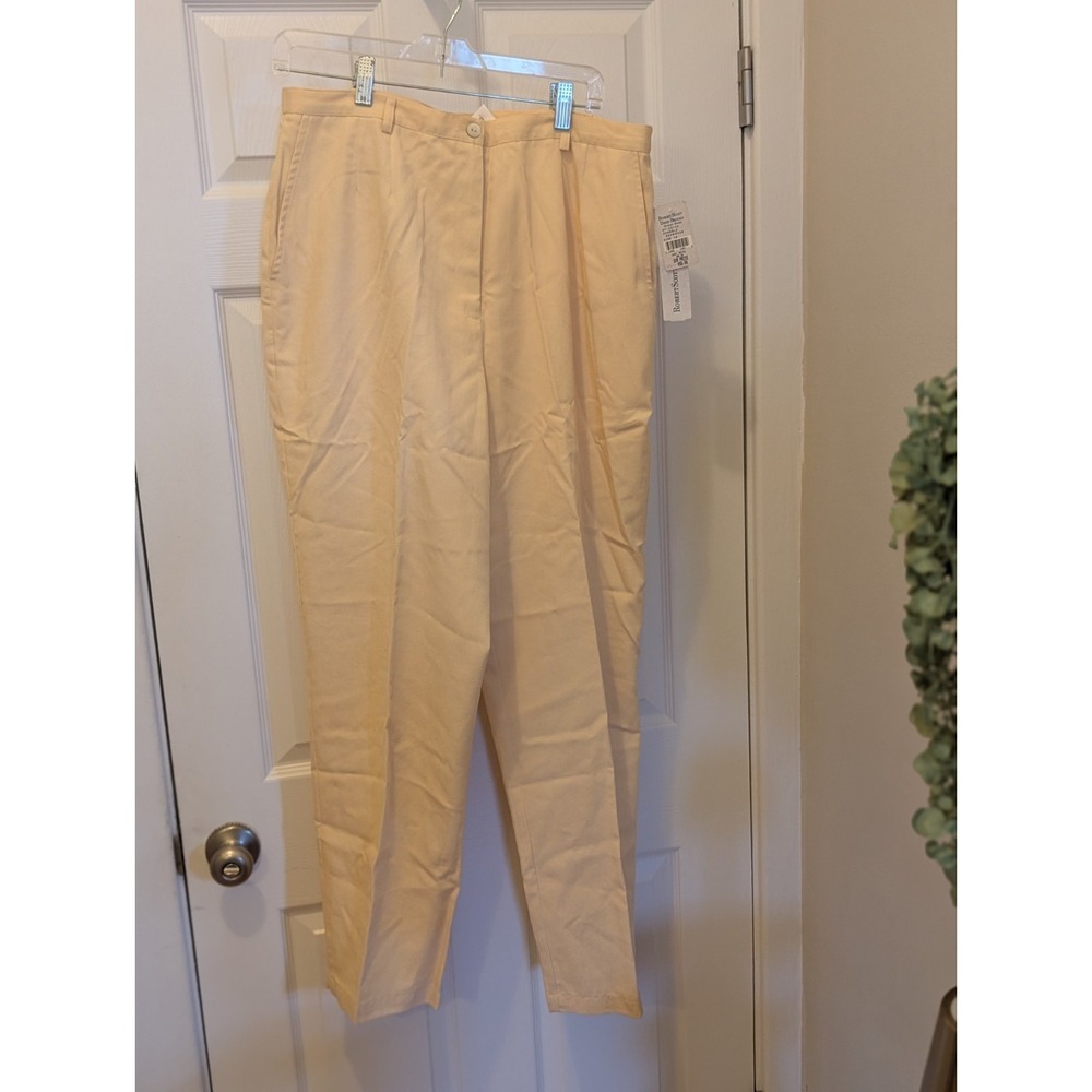 NWT David Brooks Trousers 16 Yellow High Waisted Lyocell Cotton Vintage